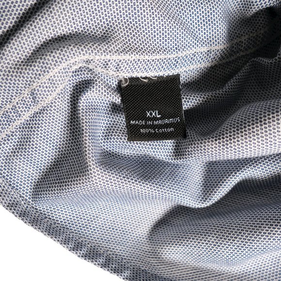 Marc Anthony Slim Fit XXL Blue Short Sleeve Button Up Shirt Double Pocket - Picture 7 of 7